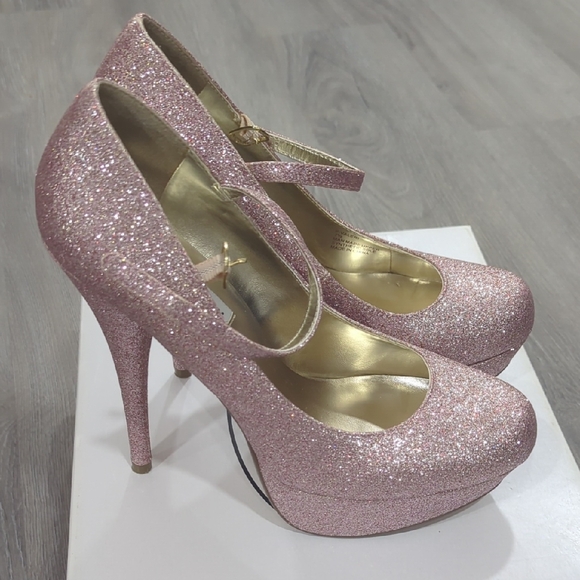 Steve Madden Pink Glitter Platform Heels - Picture 1 of 7